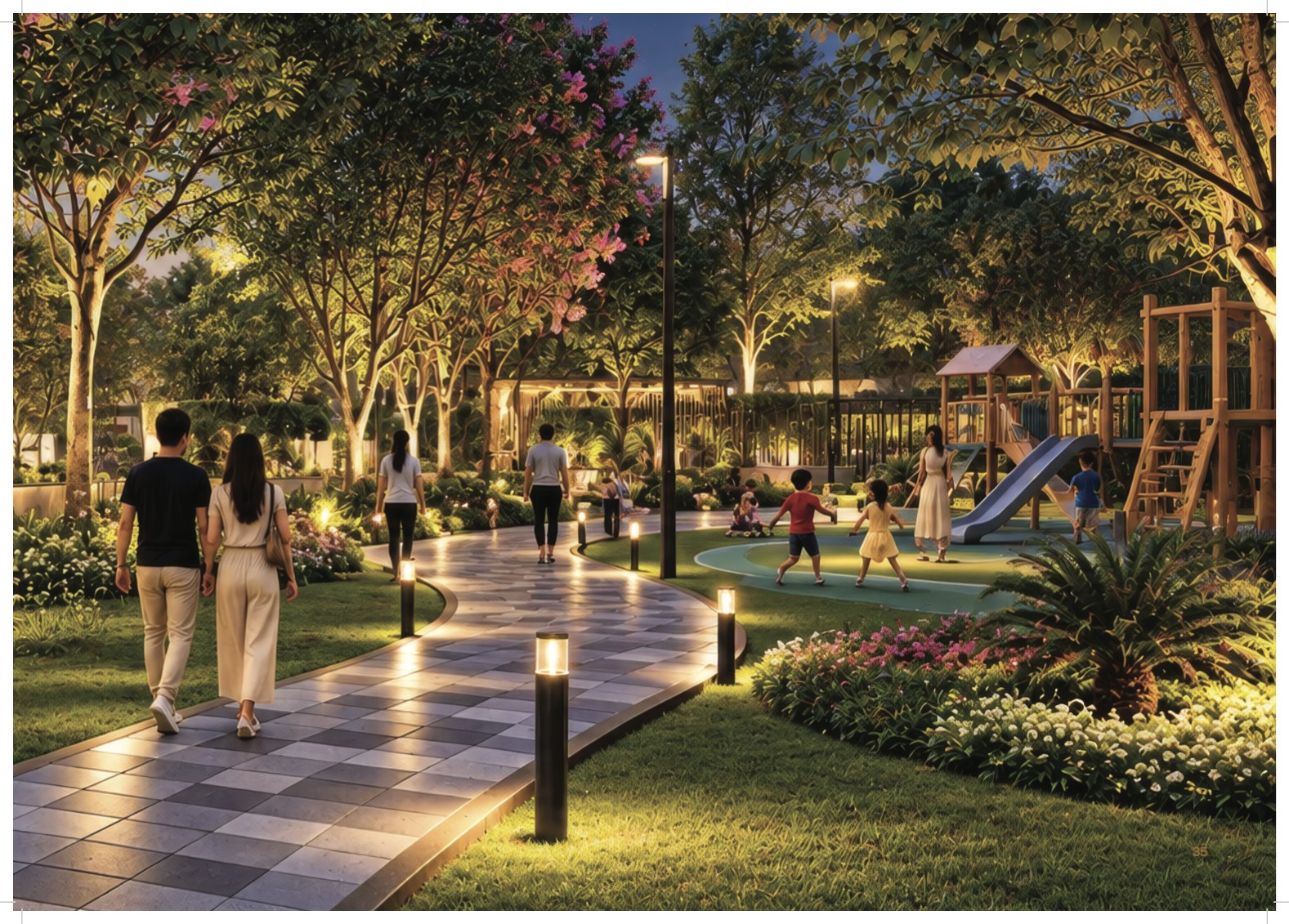 The Grand Club Chira Town 25,000 SFT and Central Park Twilight